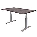 Fellowes® Cambio Height-Adjustable 60"W Computer Desk, Gray Ash