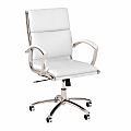 Bush Business Furniture Modelo Bonded Leather Mid-Back Executive Office Chair, White, Standard Delivery 1 thumbnail image