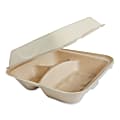 World Centric® Fiber Hinged Containers, 3-5/16”H x 9-5/16”W x 9”D, Natural, Pack Of 300 Containers