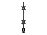 Eaton Tripp Lite Series Dual Vertical Flat-Screen Desk Mount Monitor Stand Clamp Swivel Tilt 15" to 27" Flat Screen Displays - Mounting kit (desk mount) - for 2 LCD displays - metal - black - screen size: 15"-27" - desk-mountable