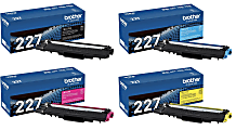 Brother® TN-227 Black; Cyan; Magenta; Yellow High Yield Toner Cartridges, Pack Of 4, TN227SET-OD