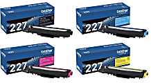 Brother® TN227 High-Yield Black And Cyan, Magenta And Yellow Toner Cartridges, Pack Of 4, TN227SET-OD