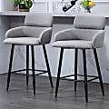Glamour Home Barker Fabric Tufted Barstools With Backs, Gray/Black, Set Of 2 Stools 1 thumbnail image