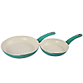 Gibson Home Plaza Café 2-Piece Aluminum Non-Stick Frying Pan Set, Mint 1 thumbnail image