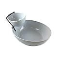 Gibson Elite Gracious Dining 2-Tier Chip And Dip Server Set, White/Black