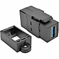 Eaton Tripp Lite Series USB 3.0 Keystone Panel Mount Coupler F/F All in One Black - USB adapter - USB Type A (F) to USB Type A (F) - U325000KPBK 1 thumbnail image