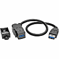 Eaton Tripp Lite Series USB 3.0 Keystone Panel Mount Coupler Cable F/F Angled 1ft - USB adapter - USB Type A (F) to USB Type A (F) - U325001KPABK 1 thumbnail image
