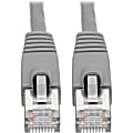Tripp Lite Cat6a Snagless Shielded STP Network Patch Cable 10G Certified, PoE, Gray RJ45 M/M 1ft 1' - N262001GY 1 thumbnail image