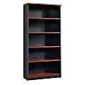 Sauder® Via 5-Shelf Library, Classic Cherry/Soft Black 1 thumbnail image
