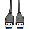 Eaton Tripp Lite Series USB 3.0 SuperSpeed A/A Cable (M/M), Black, 3 ft. (0.91 m) - USB for Notebook, Tablet, Chromebook - 640 MB/s - 2.95 ft - 1 x Type A Male USB - 1 x Type A Male USB - Nickel Plated, Gold-plated Contacts - Shielding - Black