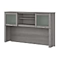 Bush Furniture Hutch For L-Shaped Desk, 60"W, Platinum Gray, Standard Delivery