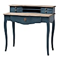 Baxton Studio 40"W Traditional Writing Desk, Blue/Oak