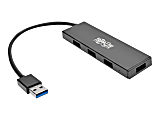 Tripp Lite 4-Port Portable Slim USB 3.0 Superspeed Hub w/ Built In Cable - Hub - 4 x SuperSpeed USB 3.0 - desktop