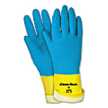 Memphis Glove Unsupported Neoprene-Over-Latex Gloves, X-Large, Blue/Yellow, Pack Of 12