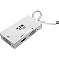 Eaton Tripp Lite Series USB-C Multiport Adapter (M/3xF) - 4K HDMI, DVI, VGA, HDCP, White - 1x HDMI - 1x VGA - U44406NHDV4K 1 thumbnail image