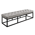 Serta Danes Tufted Bench, Pearl Gray/Iron