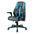Office Star™ Output Faux Leather Gaming Chair, Black/Blue