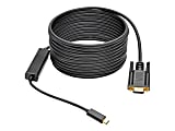 Eaton Tripp Lite Series USB-C to VGA Active Adapter Cable (M/M), Black, 16 ft. (4.9 m) - External video adapter - USB-C 3.1 - D-Sub - black