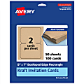 Avery® Printable Invitation Cards, 5" x 7" Rectangle Scalloped Edge, Kraft Brown, Pack Of 100 1 thumbnail image