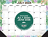 2024-2025 Willow Creek Press Academic Monthly Desk Pad Calendar, 17" x 22", Succulents, July To June, 47569