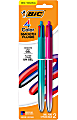 BIC 4 Color Smooth Retractable Ball Point Pen, Medium Point 1.0mm, Assorted Barrels, Assorted Ink, Pack of 2 1 thumbnail image