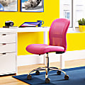 Serta® Essentials Mid-Back Computer Chair, Teamwork Pink/Chrome