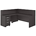 Bush Business Furniture Studio C 72"W x 30"D L-Shaped Reception Desk With Shelf And Mobile File Cabinet, Storm Gray, Standard Delivery