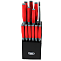Oster Lindbergh Stainless-Steel 14-Piece Cutlery Set, Red