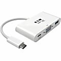 Eaton Tripp Lite Series USB-C to VGA Adapter with USB 3.x (5Gbps) Hub Ports and 60W PD Charging, White - 1 Pack - USB 3.1 Type C - 1 x VGA