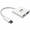 Tripp Lite USB C to HDMI Video Adapter Converter 4Kx2K w/ USB-C PD Charging Port, USB-C to HDMI, USB Type-C to HDMI, USB Type C to HDMI 6in - External video adapter - USB-C 3.1 - HDMI - white