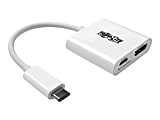 Tripp Lite USB C to HDMI Video Adapter Converter 4Kx2K w/ USB-C PD Charging Port, USB-C to HDMI, USB Type-C to HDMI, USB Type C to HDMI 6in - External video adapter - USB-C 3.1 - HDMI - white