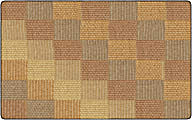 Flagship Carpets Basketweave Blocks Classroom Rug, 7 1/2' x 12', Brown