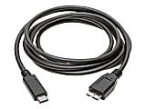 Tripp Lite USB C to USB Micro-B Cable 3.1 Gen 1, 5 Gbps USB Type C M/M 6ft 6' - Gold Plated Contact - Black