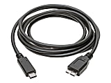 Tripp Lite USB C to USB Micro-B Cable 3.1 Gen 1, 5 Gbps USB Type C M/M 6ft 6' - Gold Plated Contact - Black 1 thumbnail image