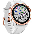 Garmin fÄ“nix 6S Pro GPS Watch - Wrist - Touchscreen - Bluetooth - Wireless LAN - GPS - 480 Hour - Round - 1.65" - Rose Gold Case - White Band - Glass Lens - Fiber Reinforced Polymer, Metal