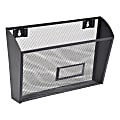 Lorell® Mesh Single Wall Pockets, 8-3/8"H x 14"W x 3-3/8"D, Letter Size, Black, Carton Of 4 Pockets 1 thumbnail image