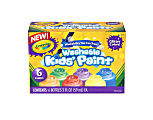 Crayola® Kids Washable Glitter Paint, 2 Oz, Pack Of 6, Assorted Colors