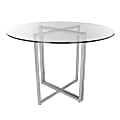 Eurostyle Legend Round Dining Table, 30”H x 36”W x 36”D, Brushed Silver/Clear 1 thumbnail image