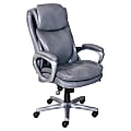 Serta® Smart Layers™ Arlington Executive Bonded Leather High-Back Chair, Gray/Pewter