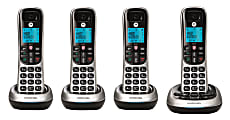 Motorola® CD4014 4-Handset Cordless Telephone Set With Digital Answering System, Silver