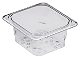 Cambro Camwear GN 1/6 Size 3" Colander Pans, Clear, Set Of 6 Pans
