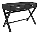 Linon Frances 42"W Desk With 2 Drawers, Black