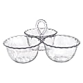 Amscan Premium 3-Part Serving Bowls, 3"H x 11"W x 10-1/2"L, Clear, Pack Of 2 Bowls 1 thumbnail image