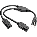Eaton Tripp Lite Series Y Splitter Power Cable, NEMA 5-15P to 2x C13 - 10A, 125V, 18 AWG, 1.5 ft. (0.45 m), Black - P00618N2 1 thumbnail image