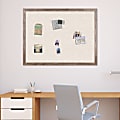 U Brands Linen Bulletin Board, 47" X 35", Brown Rustic Wood Frame