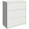 Lorell 36"W Lateral 3-Drawer File Cabinet, Metal, White