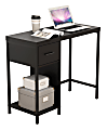 Homenations 36"W Wood/Metal Student Desk With Storage, Black 1 thumbnail image