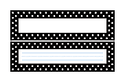 Barker Creek Single-Sided Desk Tags/Bulletin Board Signs, 12" x 3 1/2", Black-And-White Dots, Pre-K To Grade 6, Pack Of 36 1 thumbnail image