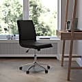 Flash Furniture Madigan Faux Leather Mid-Back Armless Swivel Task Office Chair, Black