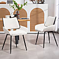 Glamour Home Bea Linen Fabric Dining Accent Chairs, White/Black, Set Of 2 Chairs 1 thumbnail image